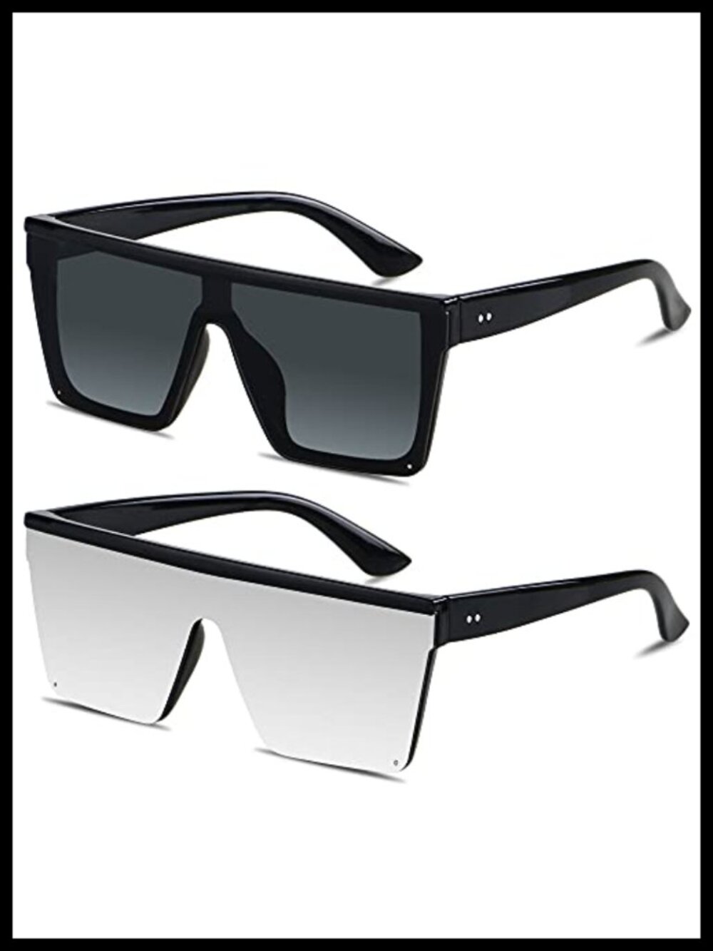 Oversized Square Flat Top Sunglasses for Women Men UV Protection